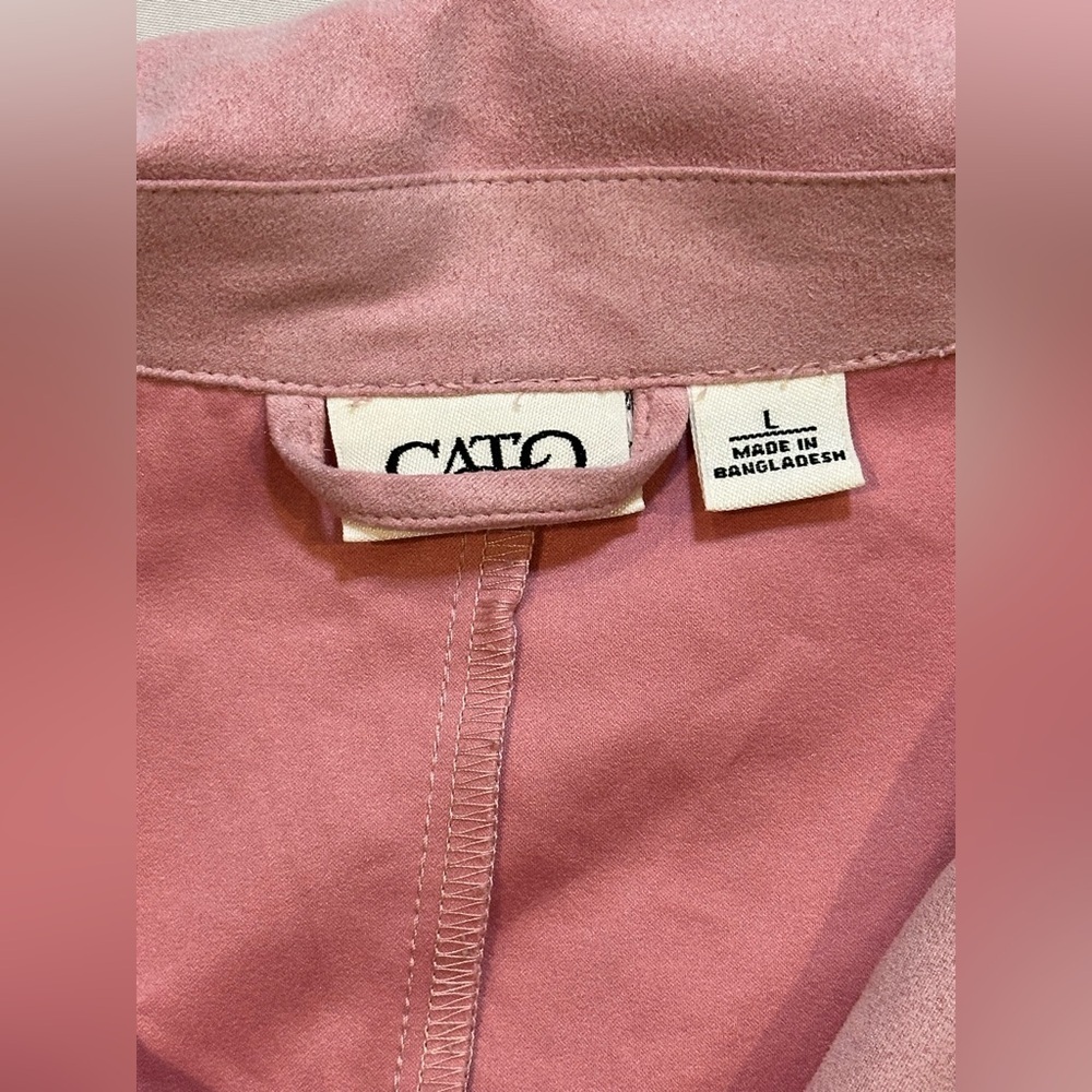 Cato Light Pink Suede Tie-front Jacket - Picture 6 of 14